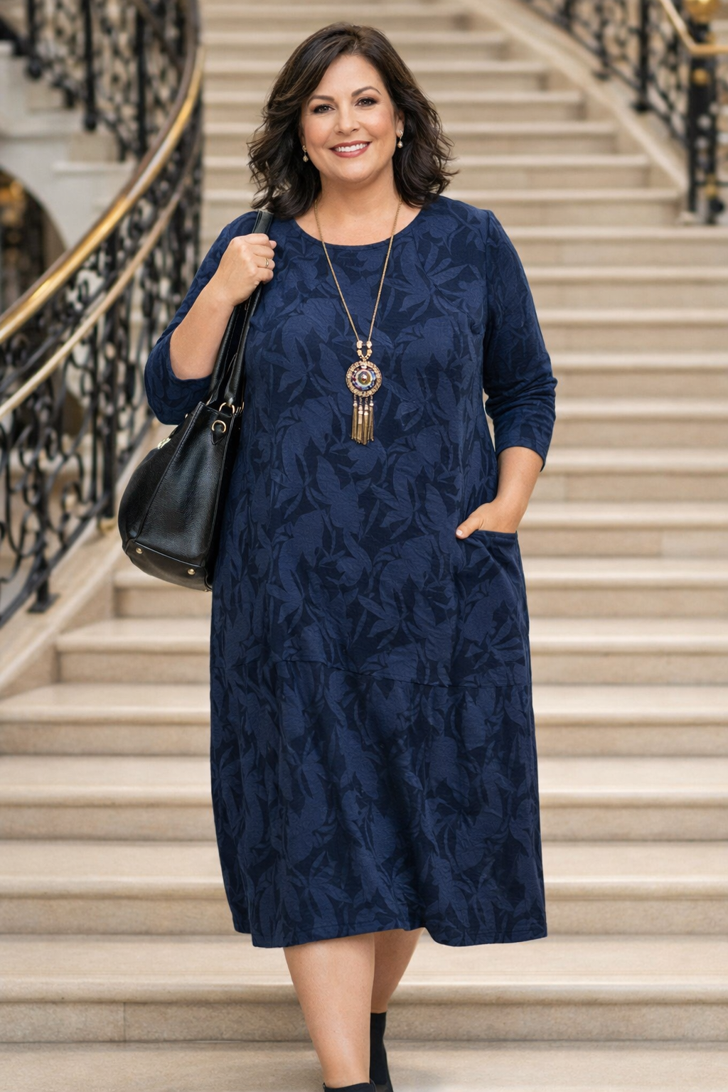 Damen Kleid langarm figurbetont reguläre Passform elegant vielseitig bequem