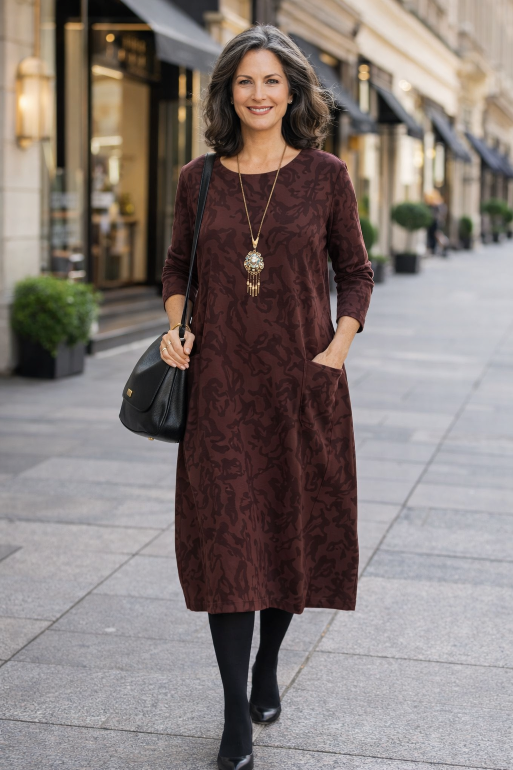 Damen Kleid langarm figurbetont reguläre Passform elegant vielseitig bequem