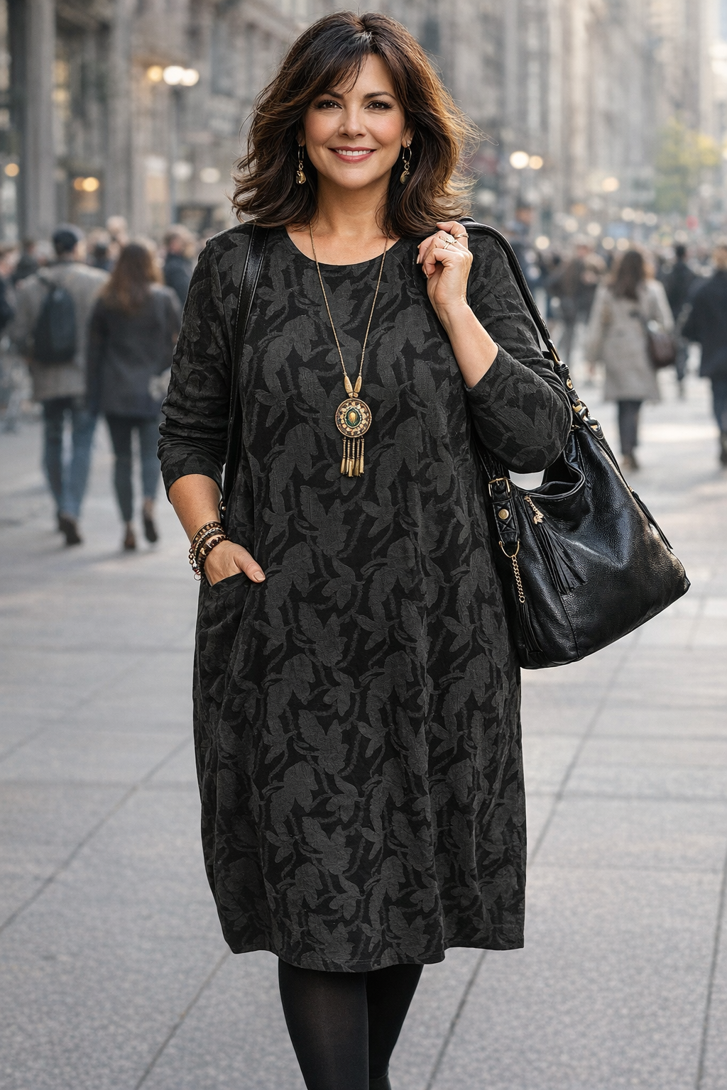 Damen Kleid langarm figurbetont reguläre Passform elegant vielseitig bequem