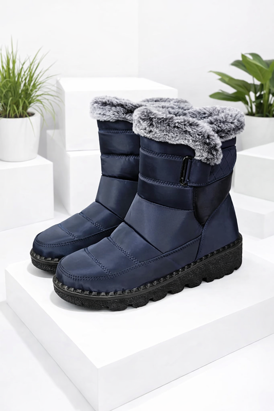Damen Schneestiefel gefüttert rutschfest warm bequem einfach