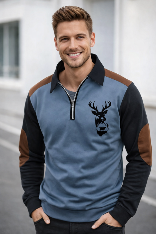 Herren Strickpullover Langarm strukturiert in einem praktischen, vielseitigen Herbst