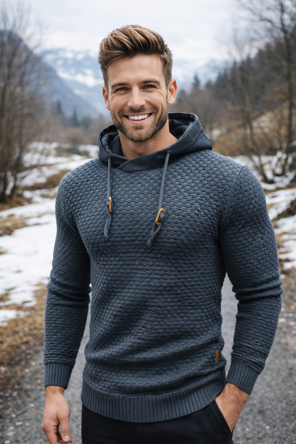 Kapuzenpullover mit durchgehendem Reißverschluss für Herren