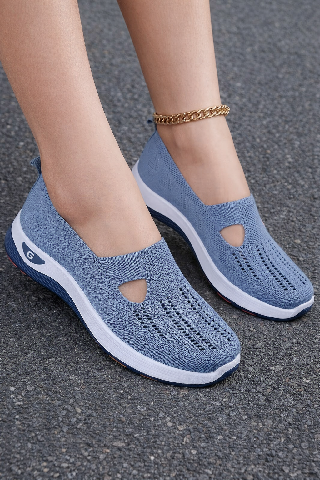 Damen Slip-On Sneaker atmungsaktiv rutschfest leicht bequem flexibel