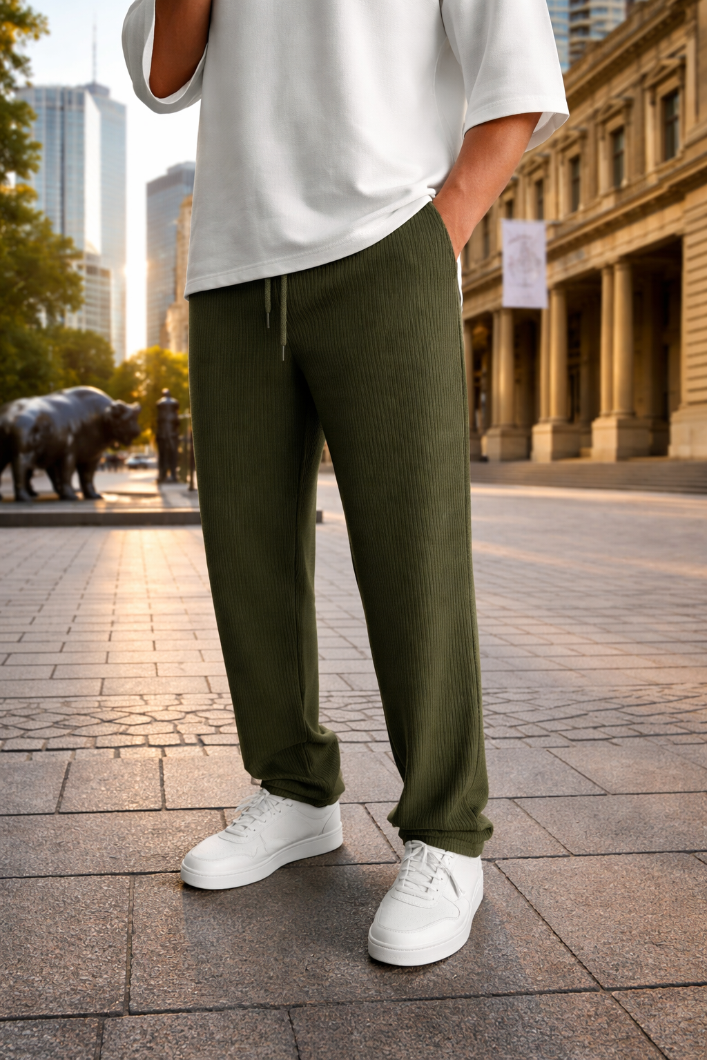 Herren Cordhose lockere Passform elastischer Bund weich vielseitig Alltag