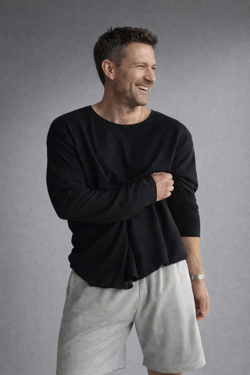 Herren T-Shirt Strick Rundhals atmungsaktiv leicht bequem