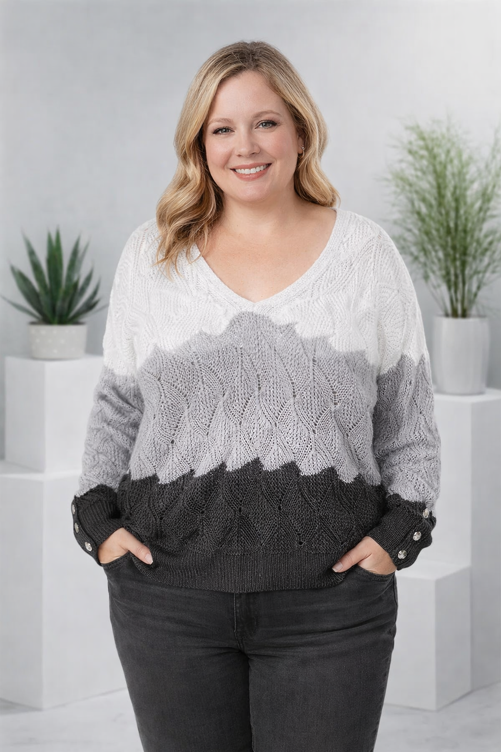 Renilda | Eleganter Strickpullover Mit V-Ausschnitt