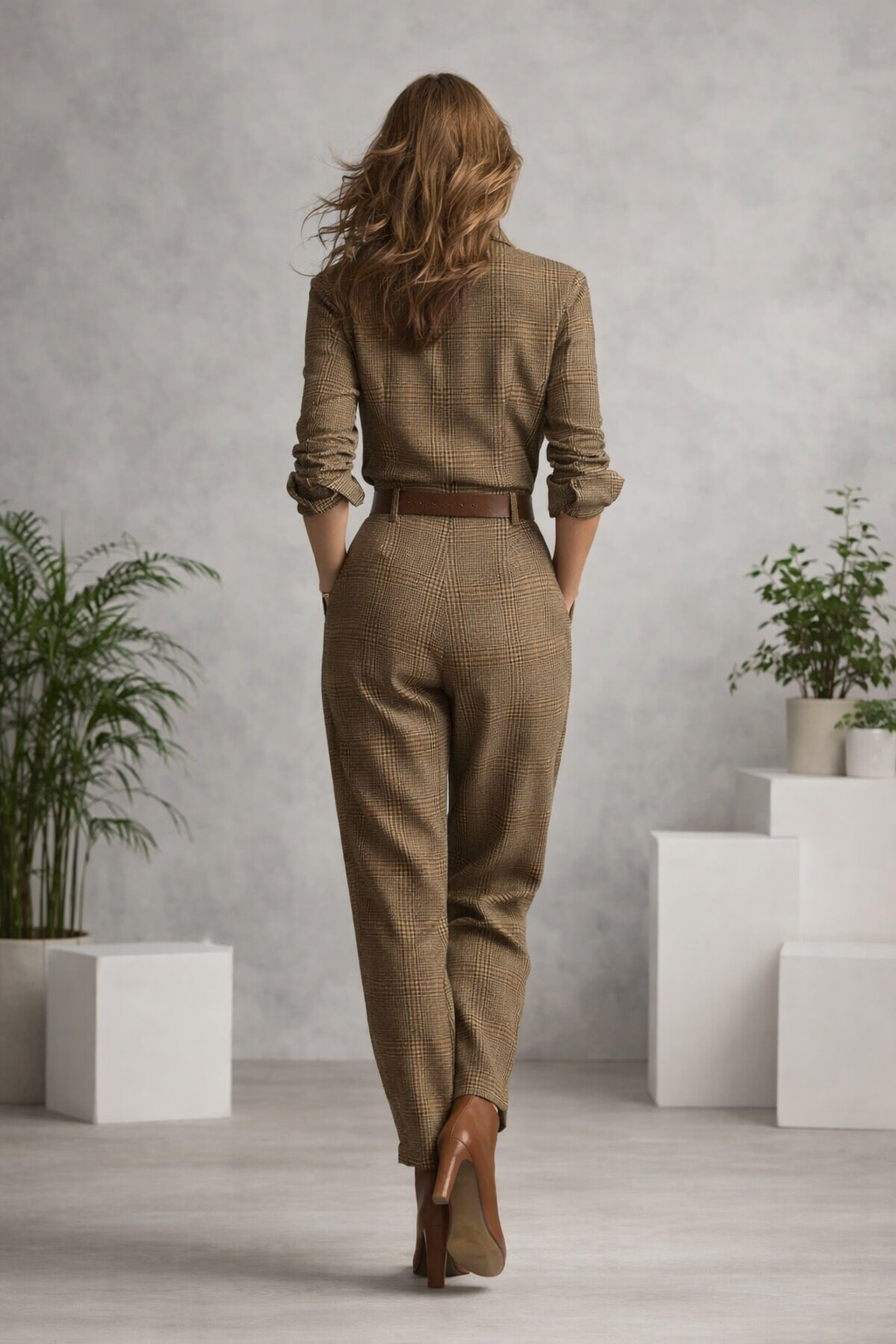 Damen Jumpsuit elegant, tailliert, Knöpfe, Taschen, bequeme Passform