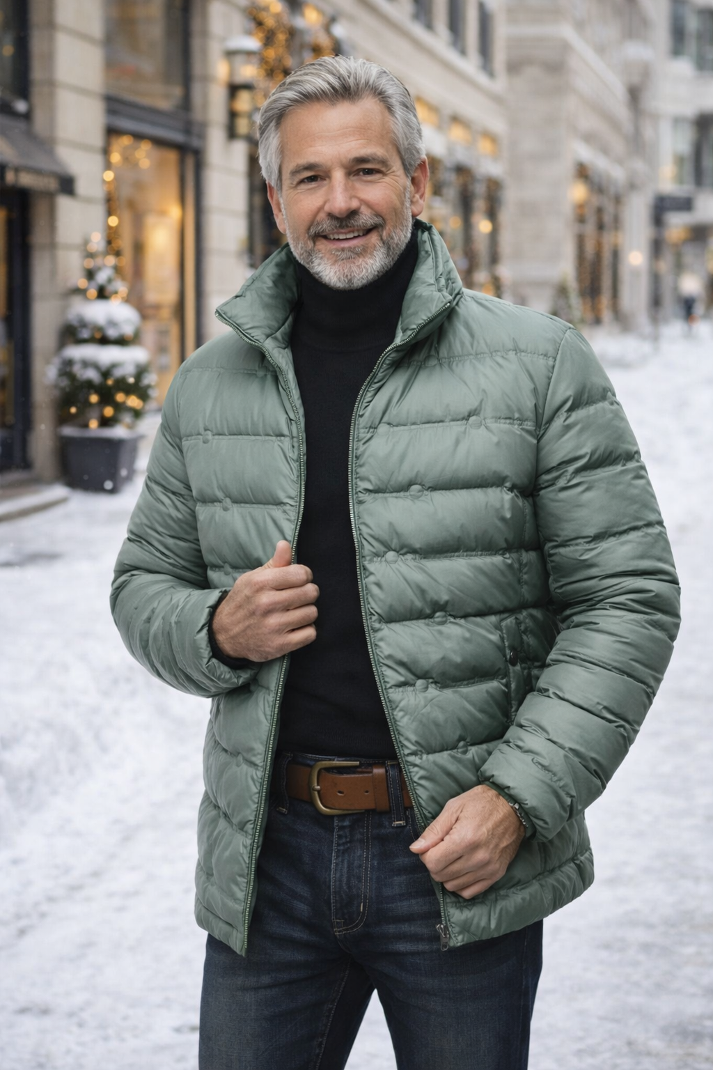 Herren Winterjacke Gefüttert Stehkragen Leicht Warm Komfort Alltag