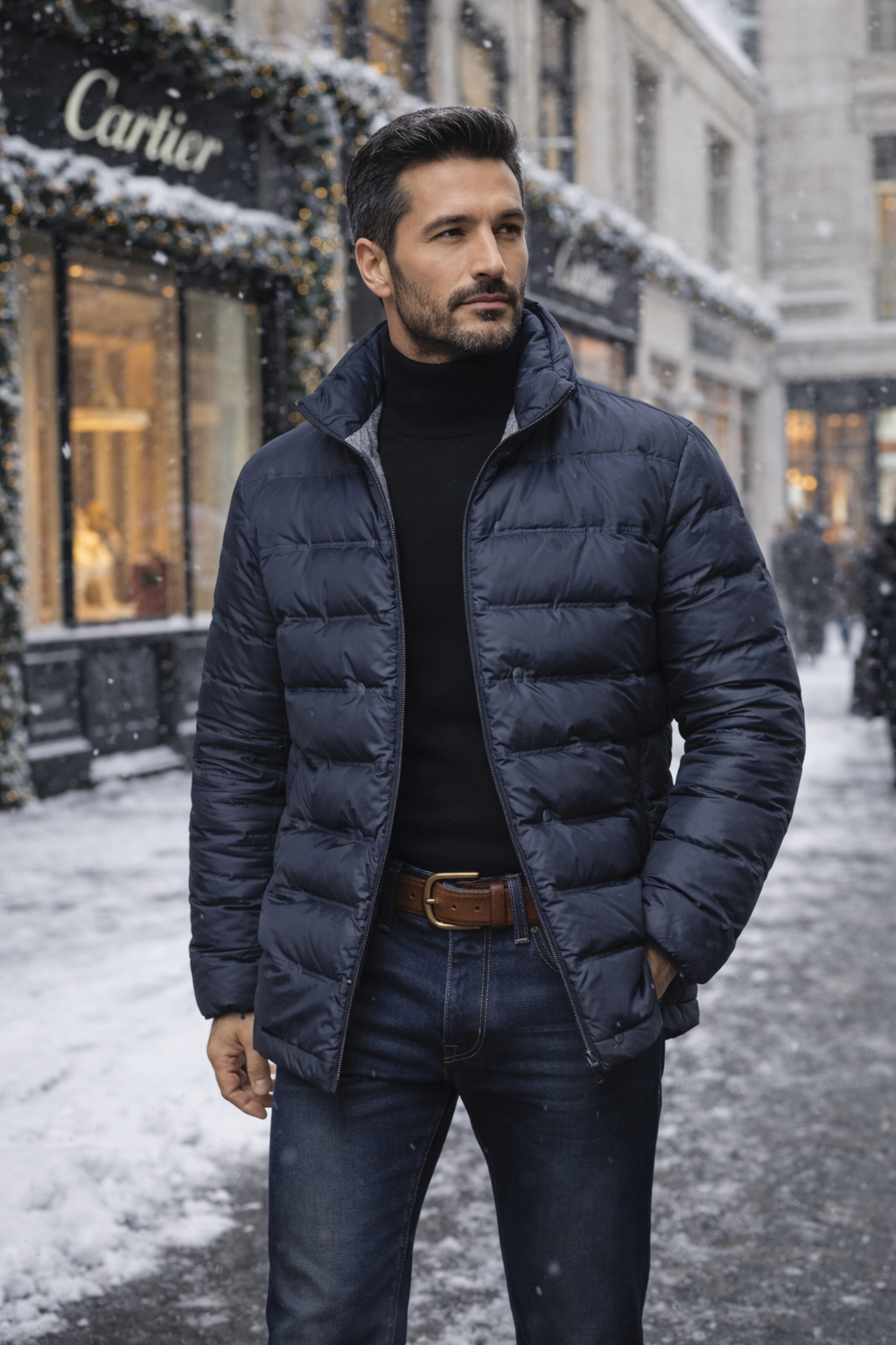 Herren Winterjacke Gefüttert Stehkragen Leicht Warm Komfort Alltag