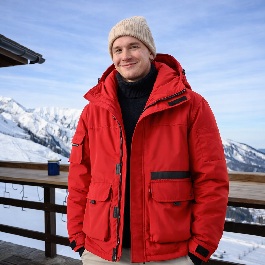 Herren Winterjacke Elegant Gefüttert Slim Fit Warm Komfort Alltag