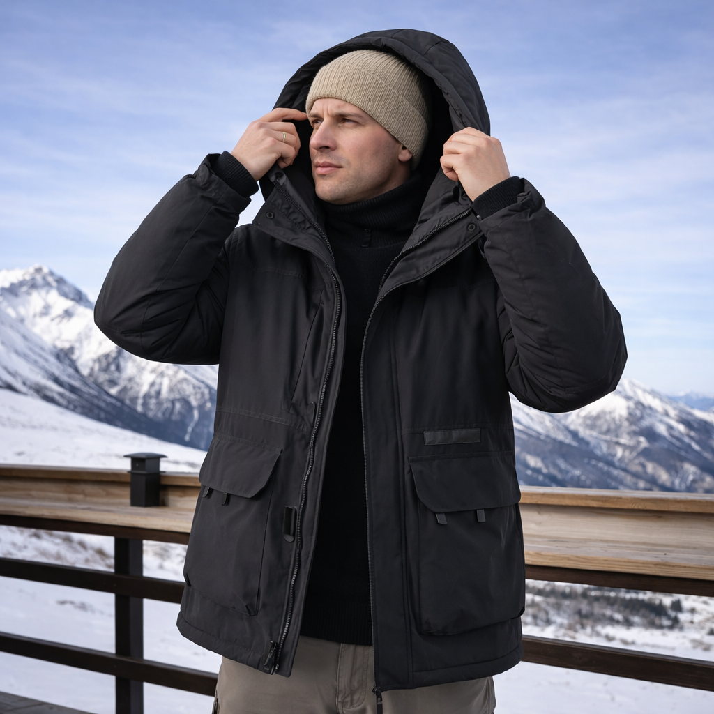 Herren Winterjacke Elegant Gefüttert Slim Fit Warm Komfort Alltag