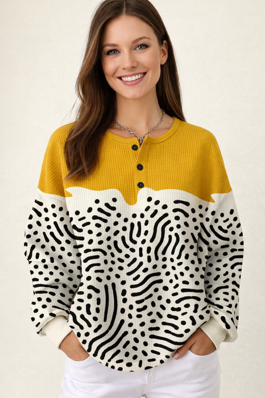 Damen Pullover Waffelstrick Langarm warm locker