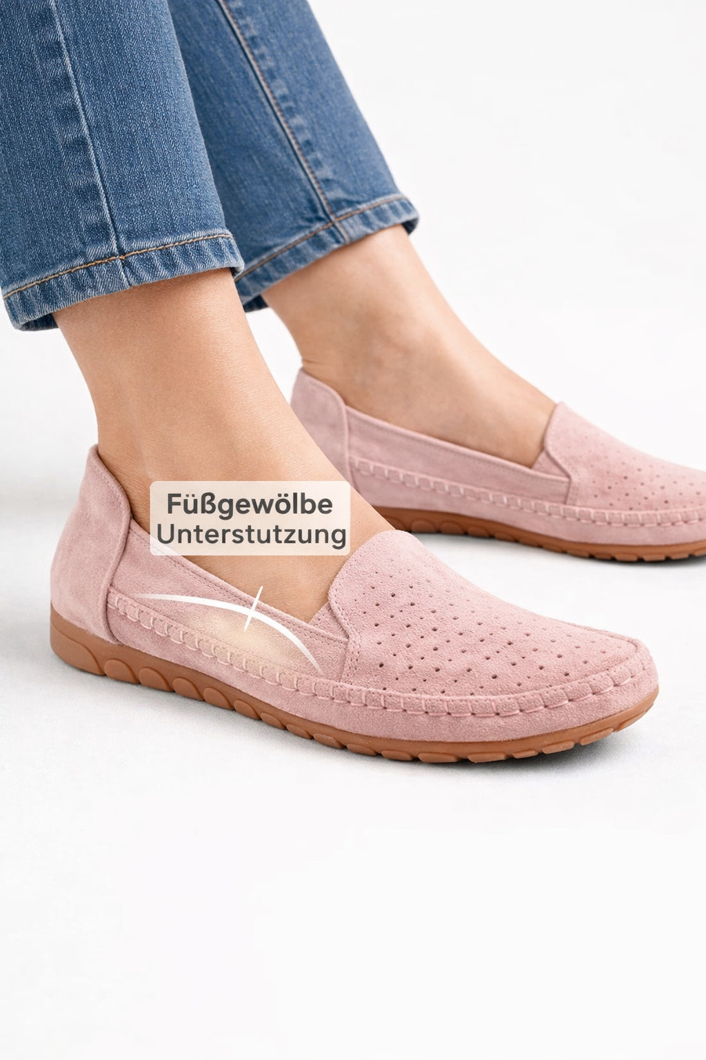 Damen Ballerinas Schlüpfen flach bequem atmungsaktiv rutschfest