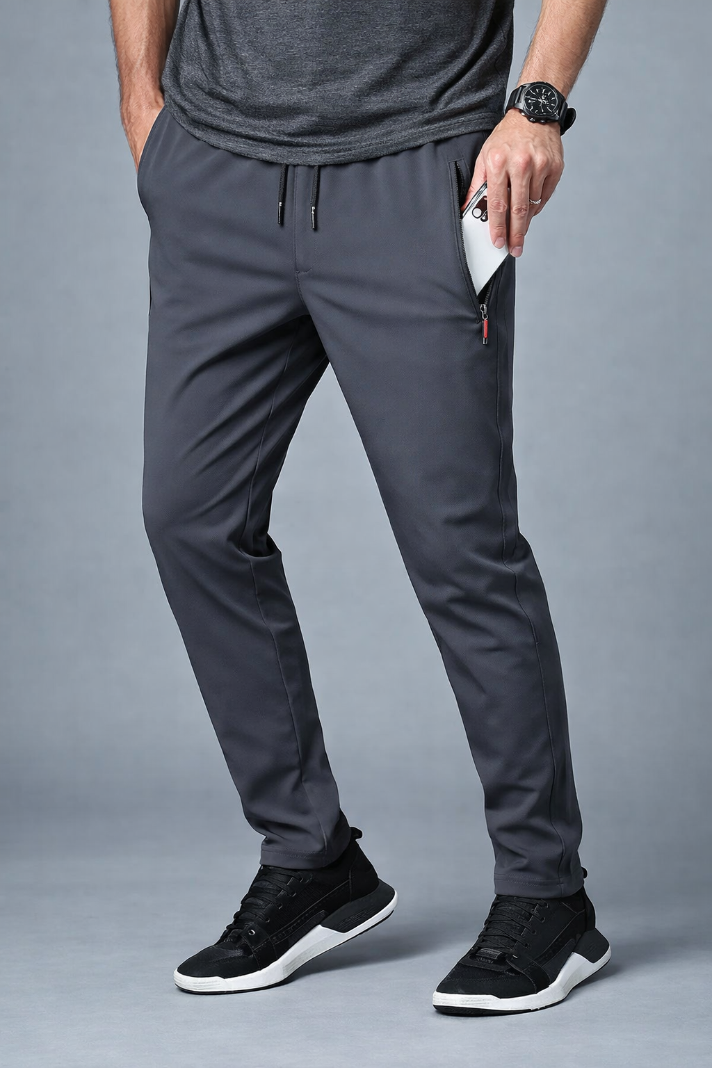 Herren Joggerhose Slim Fit elastischer Bund bequeme gerade Passform