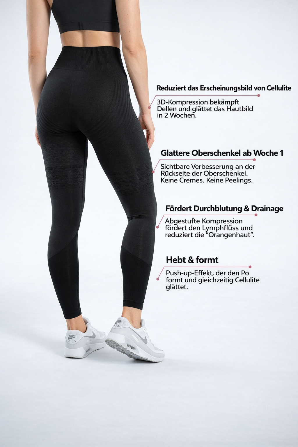 Damen Leggings High Waist Kompression elastisch atmungsaktiv schnell trocknend
