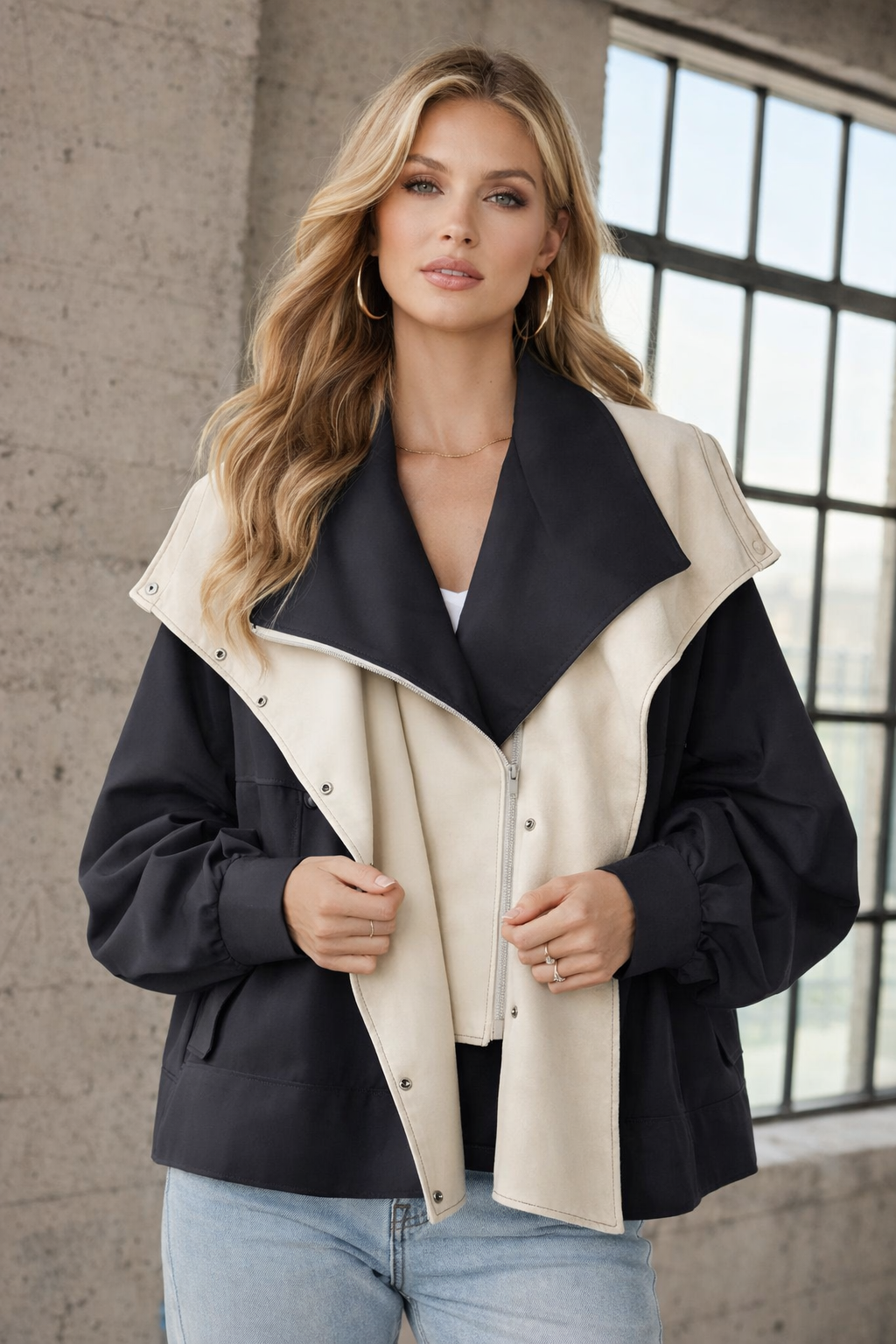 Damenjacke ist wasserabweisend und winddicht Versiegelung leicht warm elegante Passform
