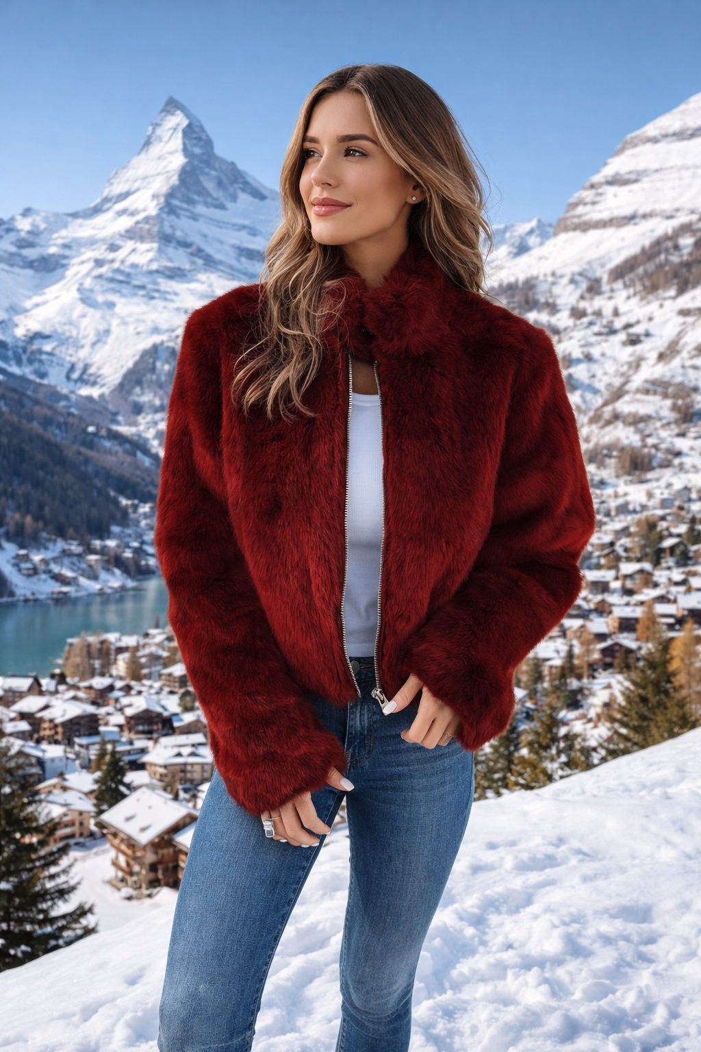Damen Winterjacke ist in der Taille geschnitten elegante warme isolierte klassische Passform