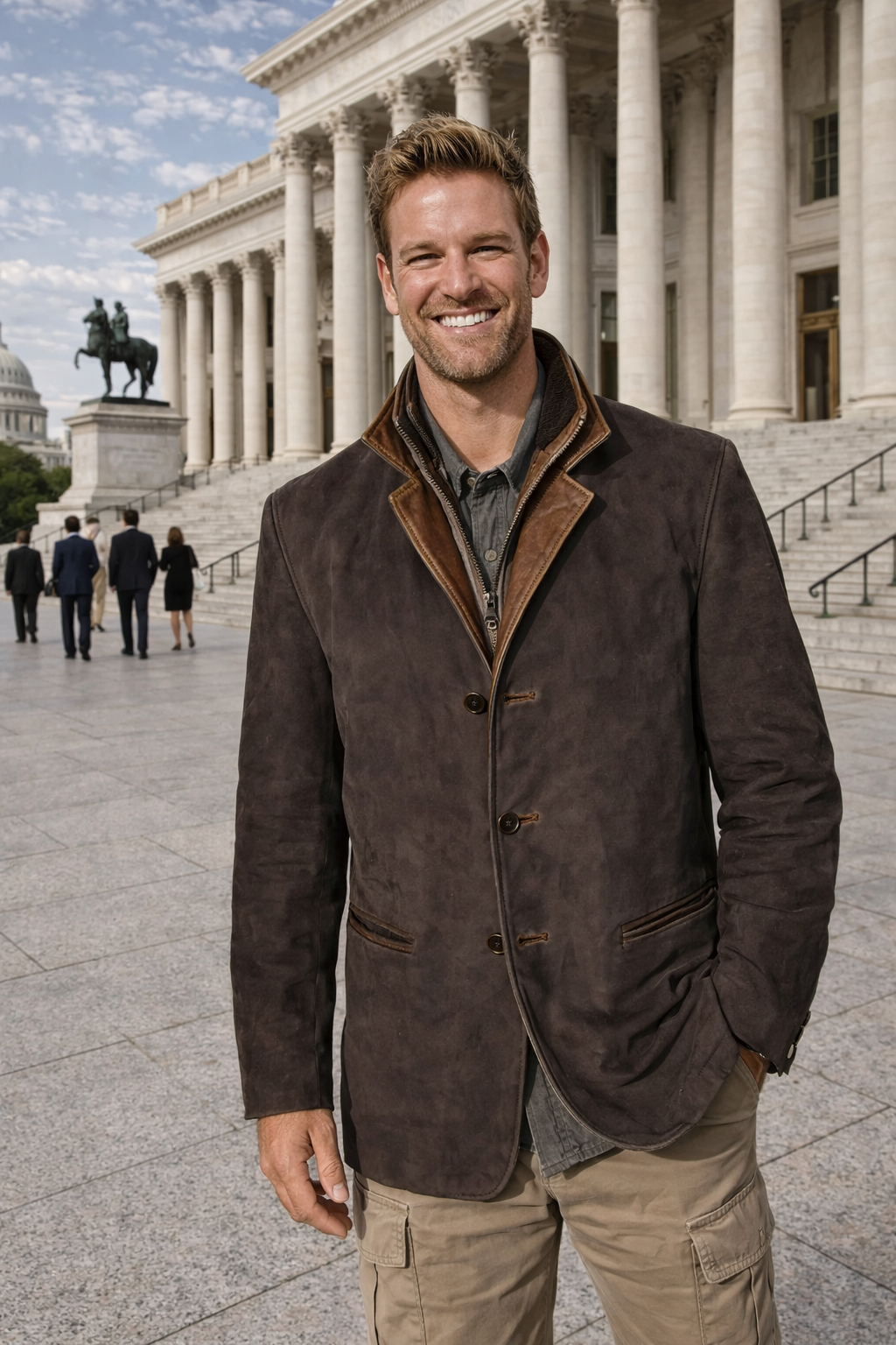 Herren Lederjacke Biker Stil Used Look tailliert Reverskragen asymmetrischer Reißverschluss