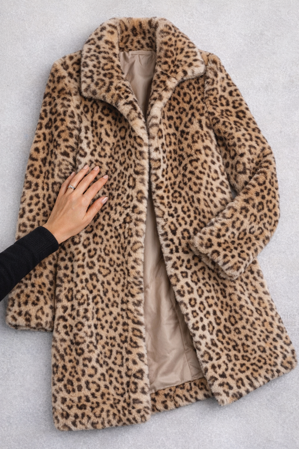 Damen Midijacke Leopardenmuster