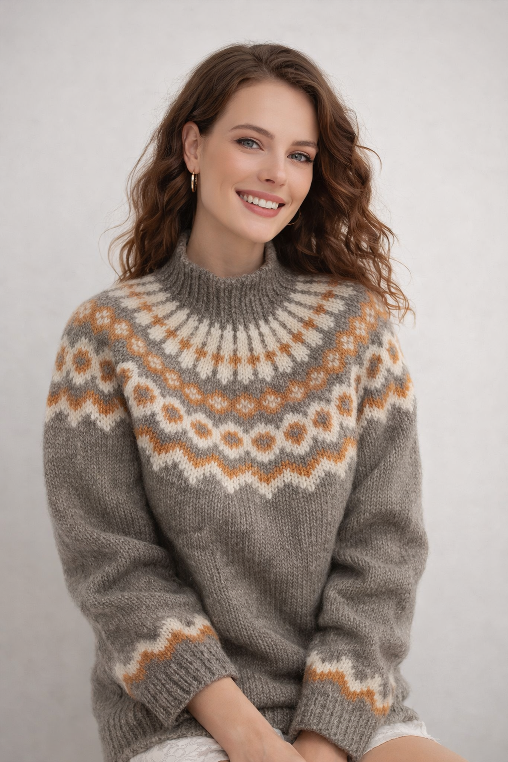 Damen Rollkragenpullover, locker geschnitten elegante warme atmungsaktive Langarm
