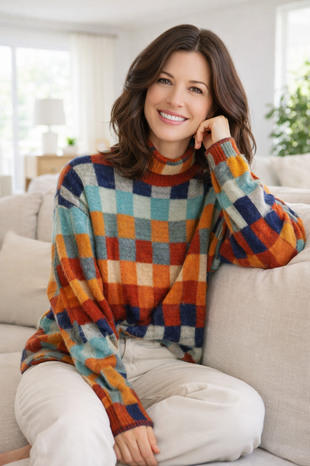 Damen Rollkragenpullover locker, weich, elegant, bequeme Passform