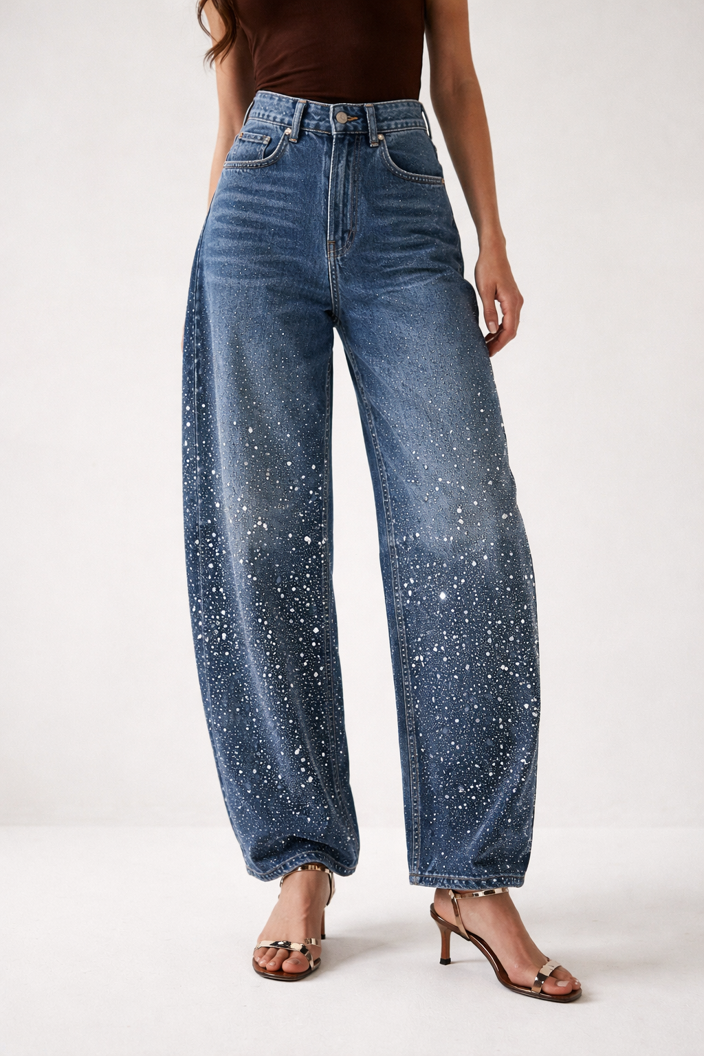 Damenjeans Balloon Fit mit Tischlerdetails, große Größe