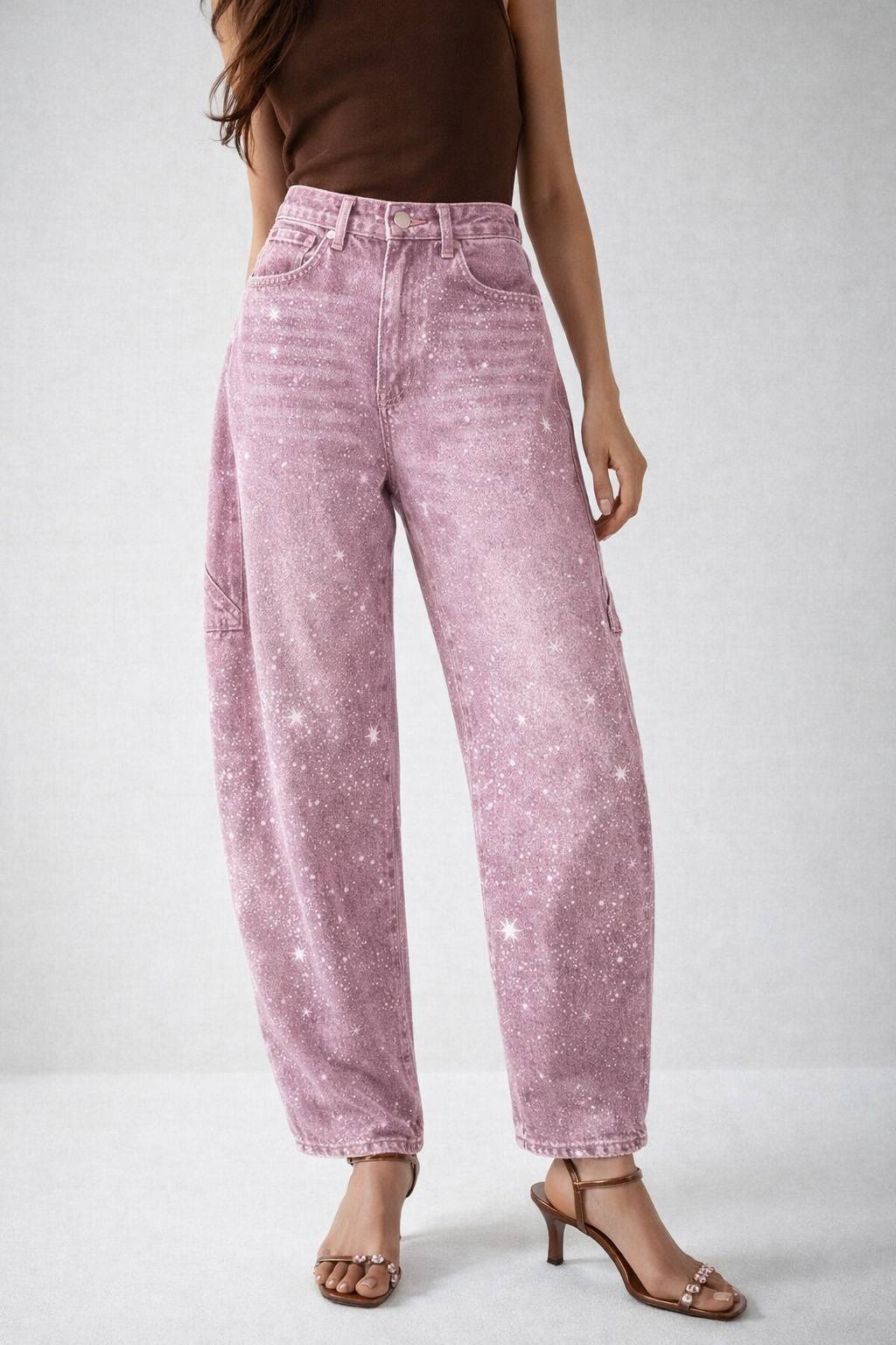 Damenjeans Balloon Fit mit Tischlerdetails, große Größe