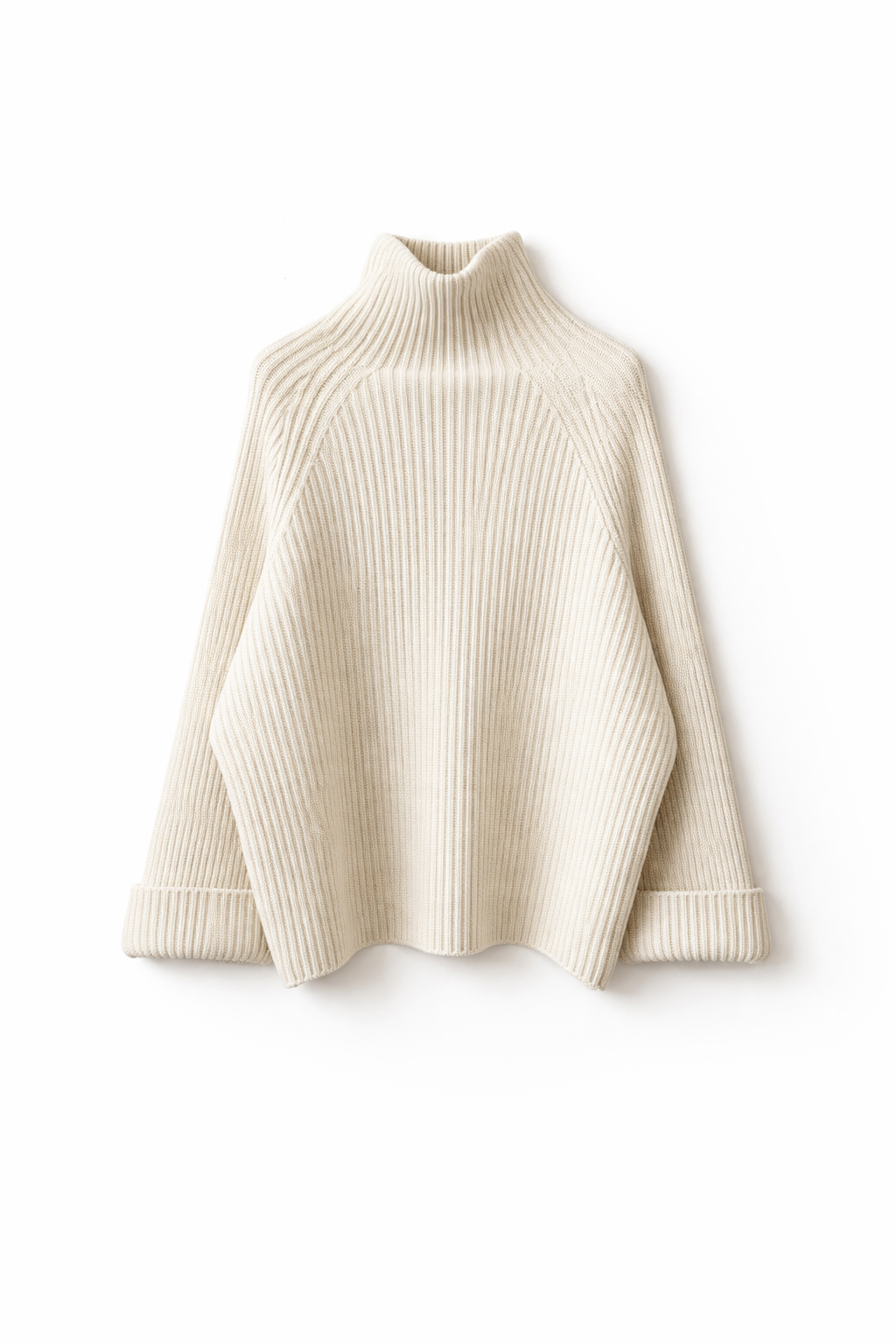 Strickset with a turtleneck, pants, and vest, cut loose, braid patterns