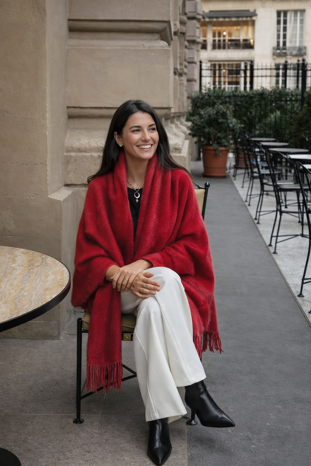Damen Schalmantel Strickwaren Langarm weiches Grau, schwarz und Weiß, lässiger Stil, Übergang und Winter