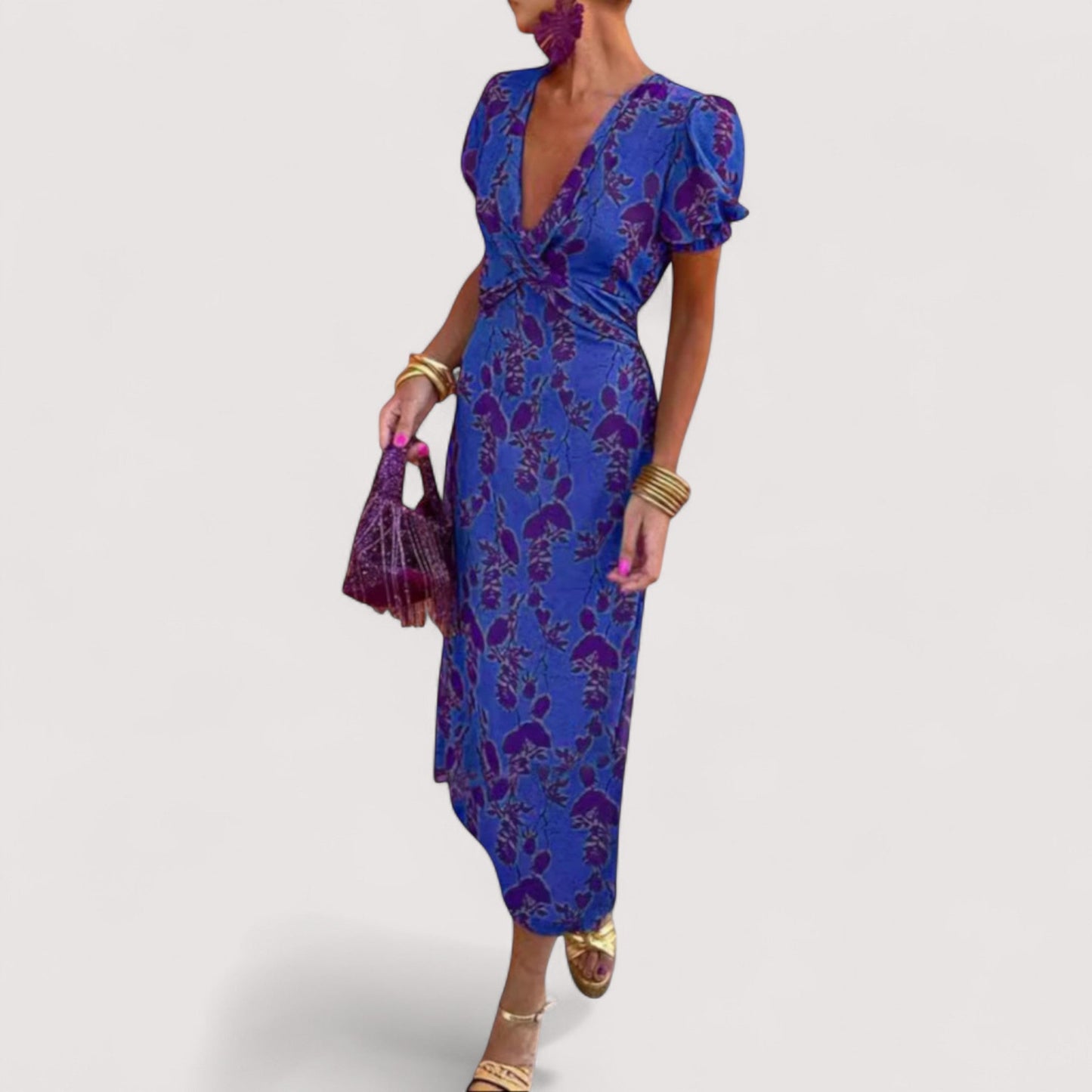 Damen Kleid mittlere Taille kontrastfarben figurbetont bequem elegant