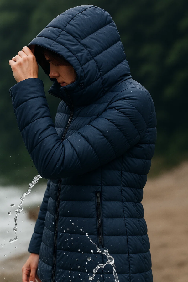 Damen Steppjacke Tailliert Leicht Hüftlang Winddicht Wasserabweisend Warm Casual