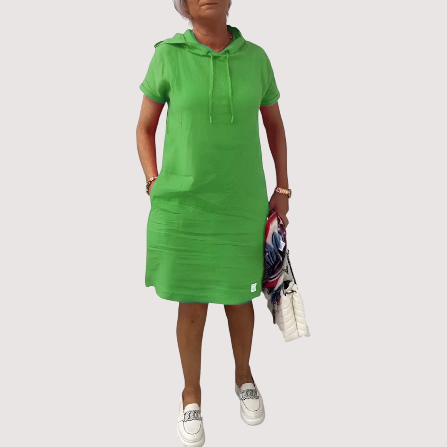 Damen Kapuzenkleid bequem lässig locker vielseitig