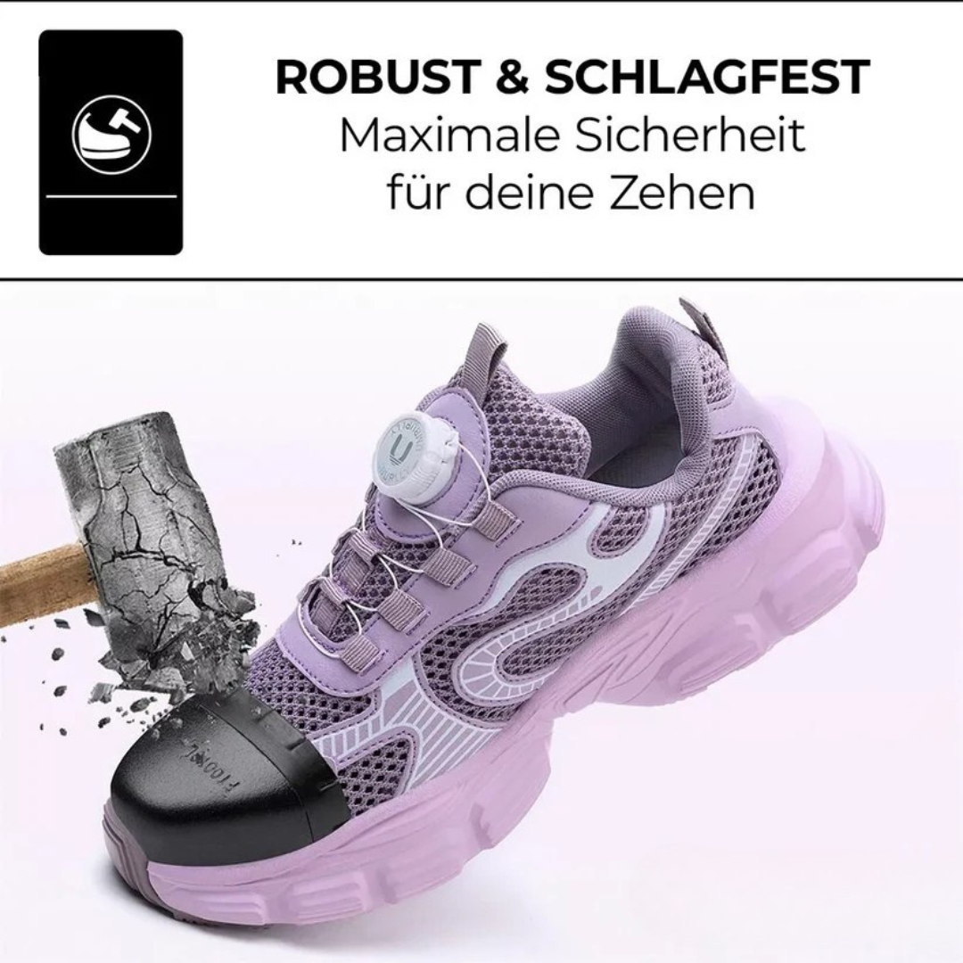 Damen Sicherheitsschuhe schwarz Stahlkappe atmungsaktiv durchtrittsicher rutschhemmend