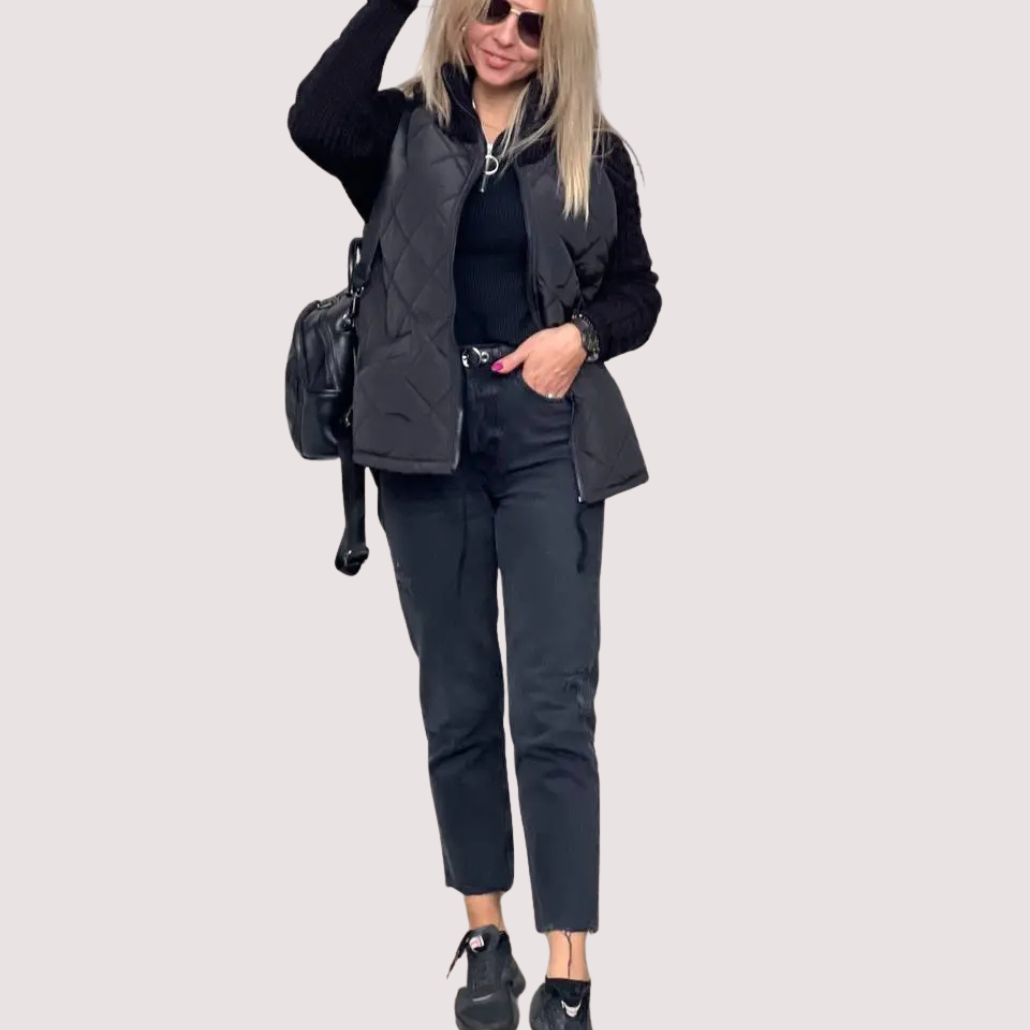 Damen Strickjacke Patchwork einfarbig Langarm Lockerer Fit Hüftlang Freizeit Übergangsjacke Strick
