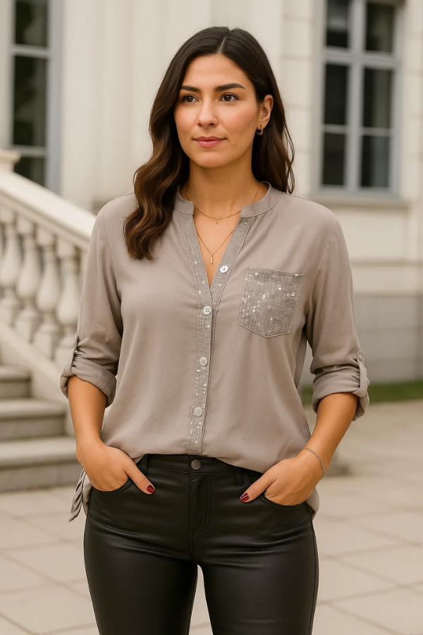 Anne | Casual Top mit Pailletten-Details