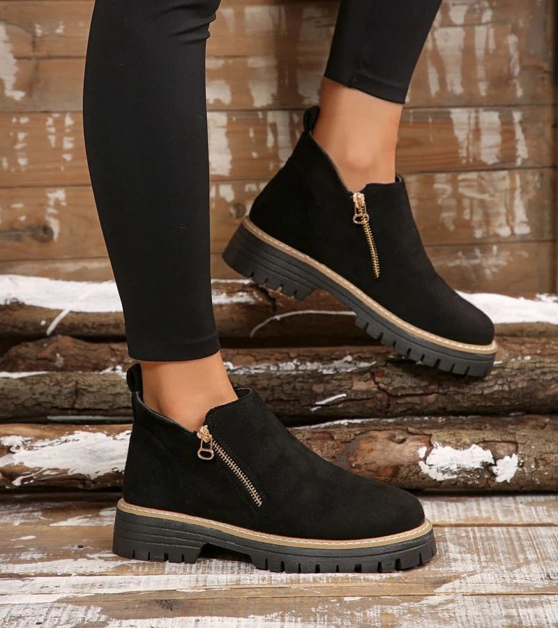 Damen Stiefel orthopädisch rutschfest Reißverschluss gepolstert leicht Alltag Komfort Schuhe
