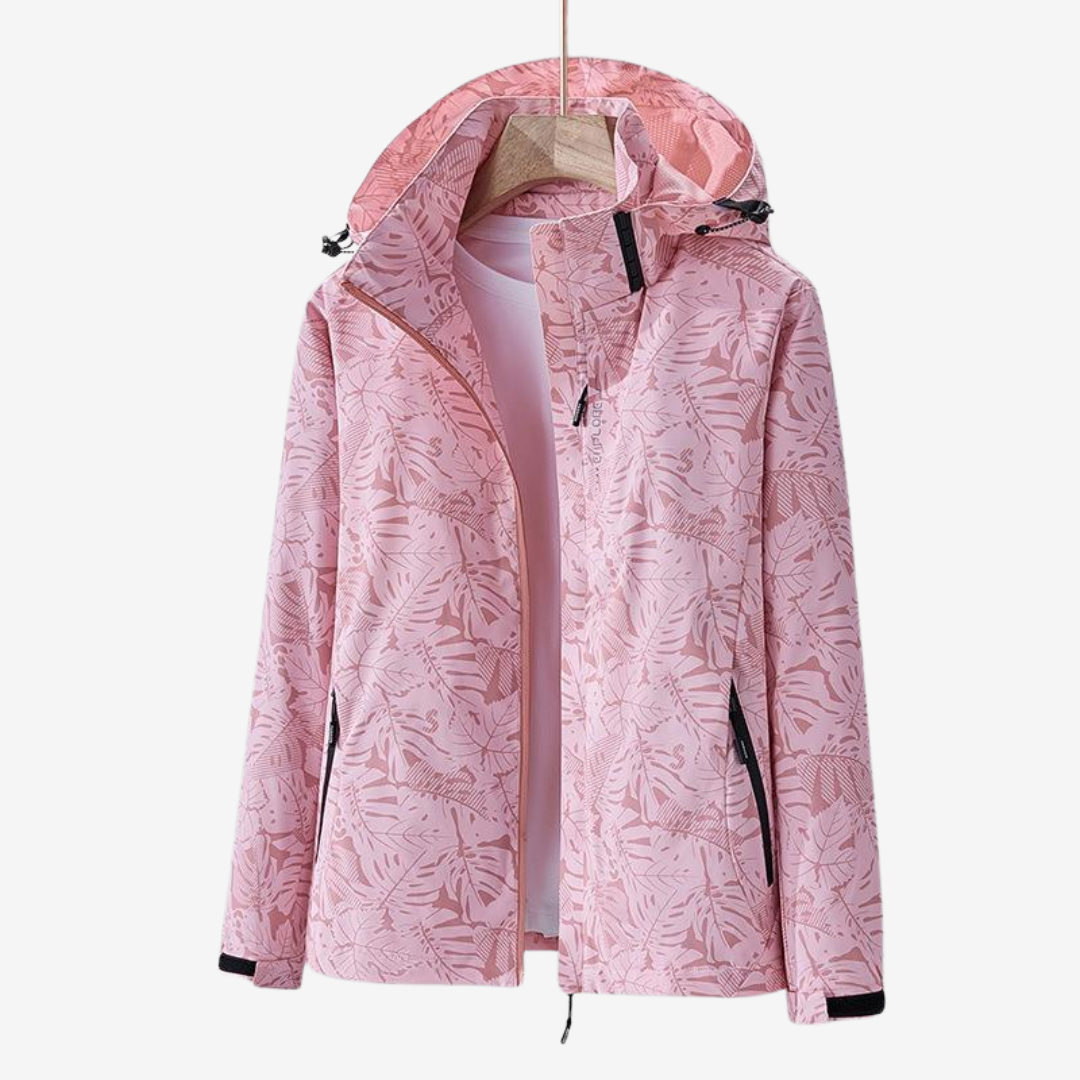 Damen Windjacke Wasserdicht Atmungsaktiv Slim Fit Kapuze Übergangsjacke Outdoor Leicht