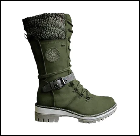 Damen Winterstiefel gefüttert wasserdichte Anti-Rutsch-Schnürung bequem