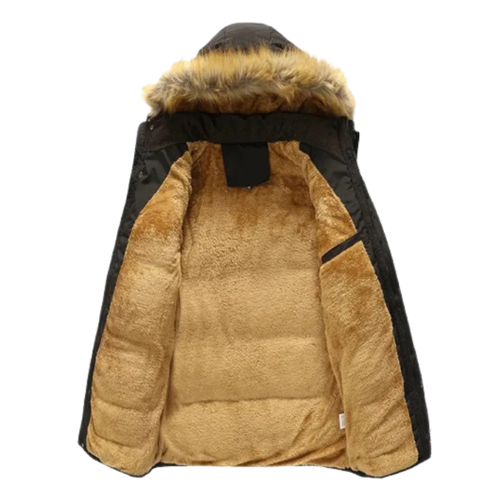 Herren Winterjacke Gepolstert Fleece Slim Fit Elegant Warm Übergangsjacke Alltag Outdoor Business Casual
