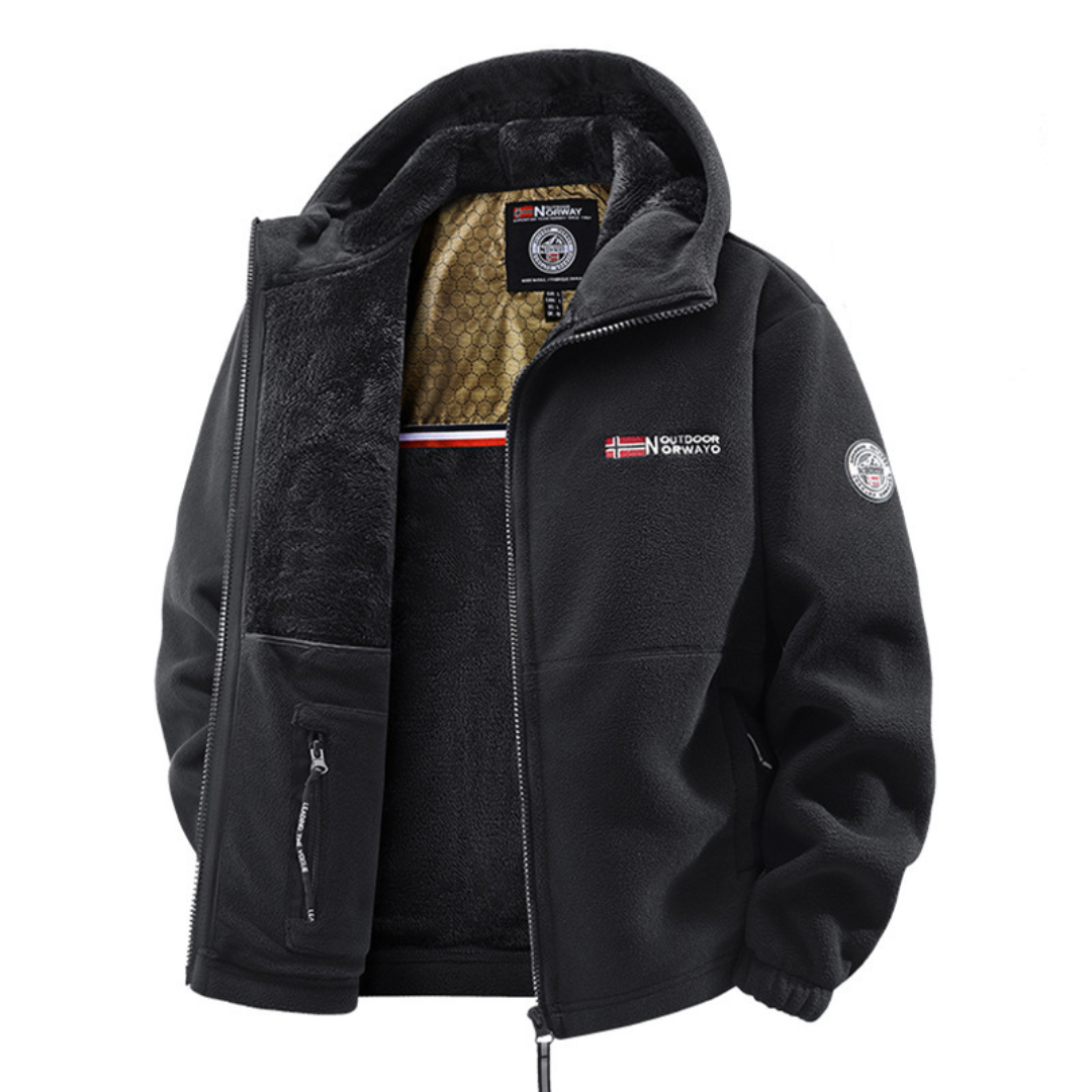 Herren Fleecejacke Winter Kapuze Winddicht Wasserabweisend Thermo Regular Fit Outdoor Tactical