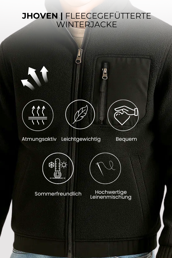 Herren Winterjacke Regular Fit Fleecegefüttert Stehkragen Reißverschluss Warm Winddicht Casual Übergang