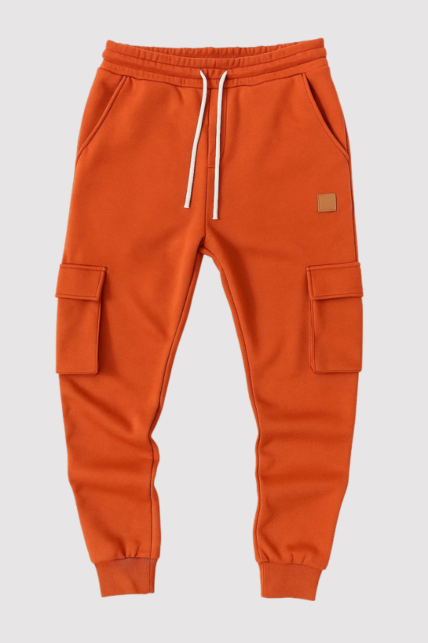 Herren Cargo Jogginghose elastischer Bund konisches Bein mehrere Taschen bequem