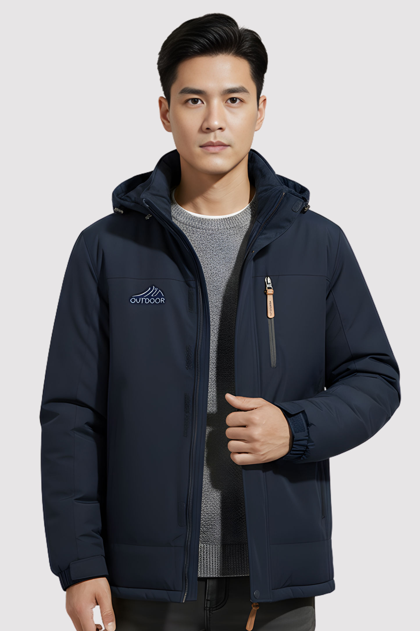 Herren Wintermantel Thermo Regular Fit Fleece gefüttert Wasserdicht Winddicht Kapuze abnehmbar