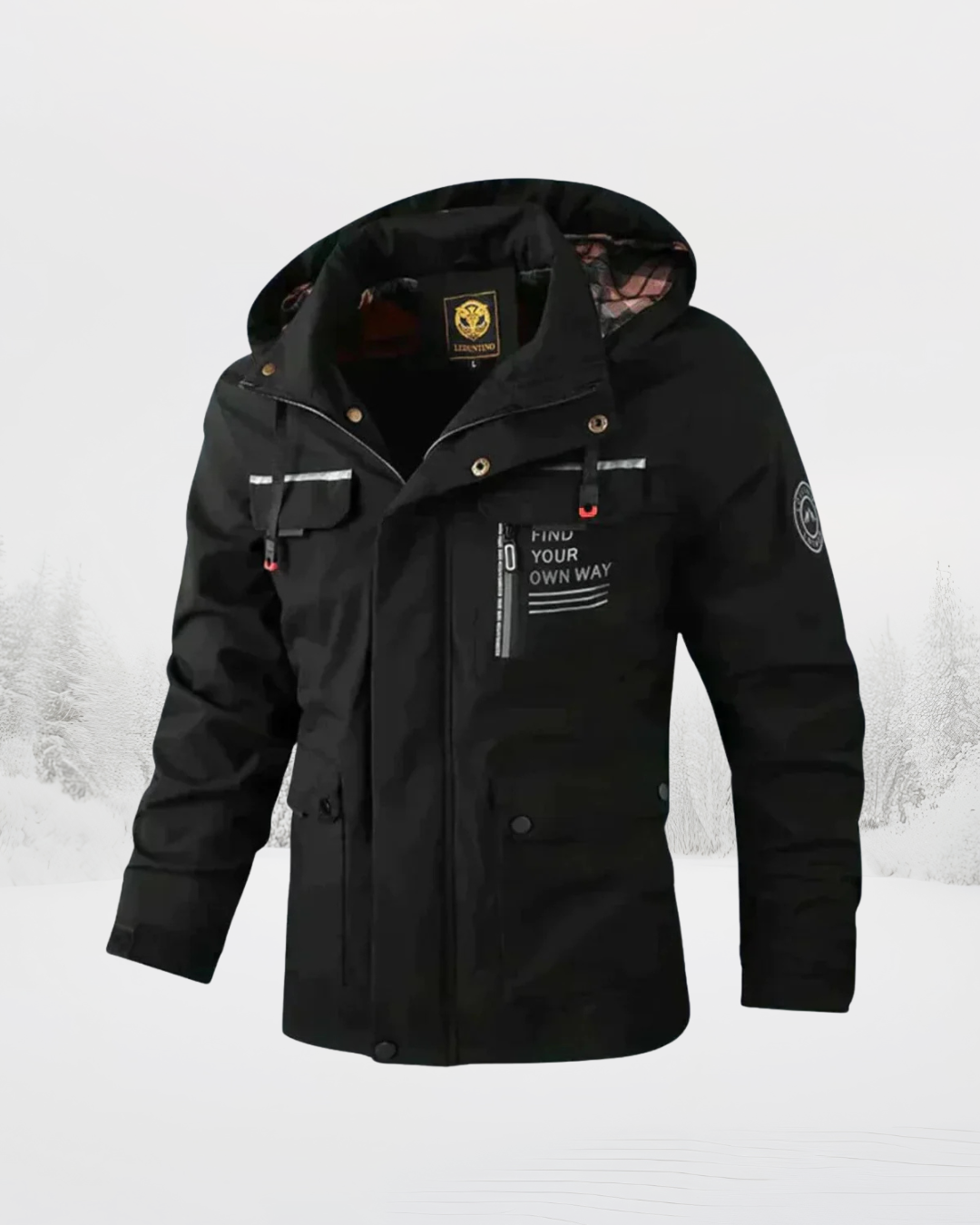 Herren Winterjacke Regular Fit Wasserabweisend Warm Kapuze Abnehmbar Outdoor Alltag Übergang Kalt Wetter