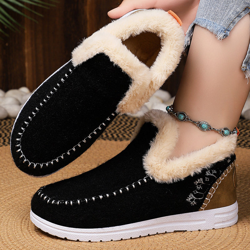 Damen Schneestiefel gefüttert rutschfest warm bequem langlebig