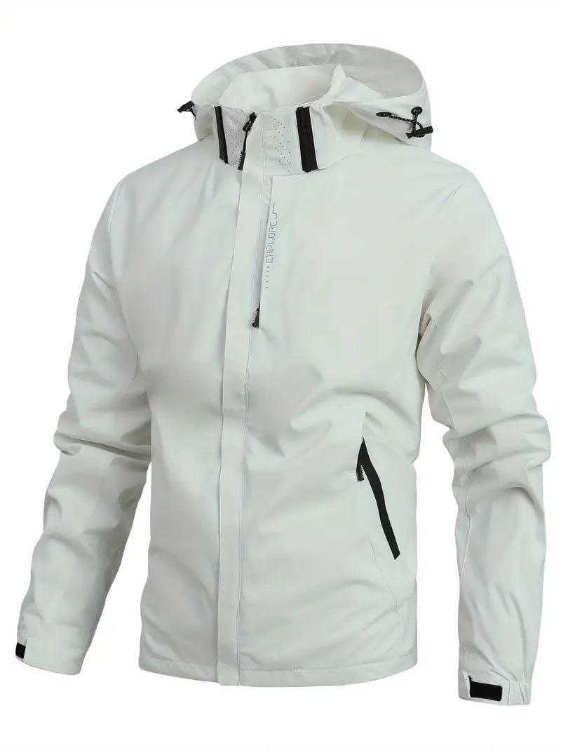 Herren Regenmantel Regular Fit Wasserdicht Leicht Atmungsaktiv Kapuze Alltag Outdoor Freizeit