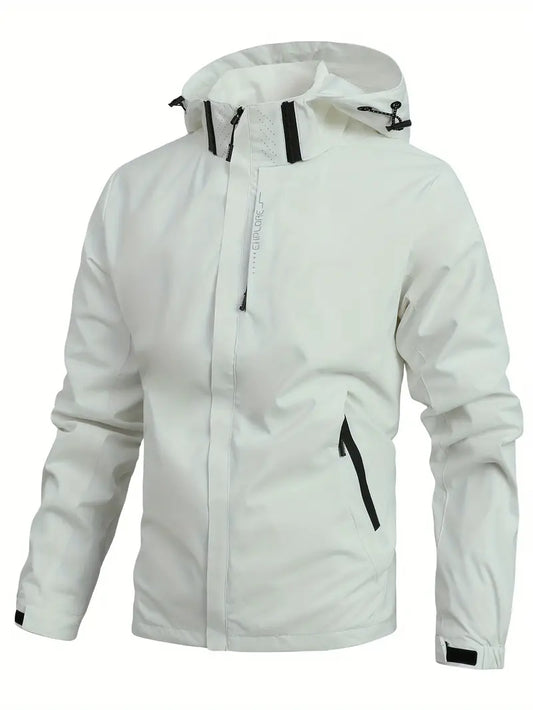 Herren Regenmantel Regular Fit Wasserdicht Leicht Atmungsaktiv Kapuze Alltag Outdoor Freizeit