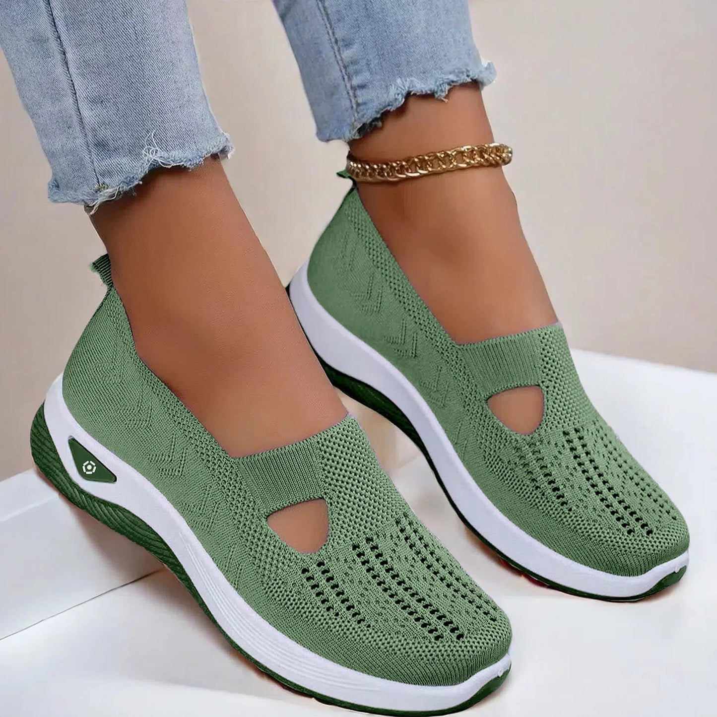 Damen Slip-On Sneaker atmungsaktiv rutschfest leicht bequem flexibel