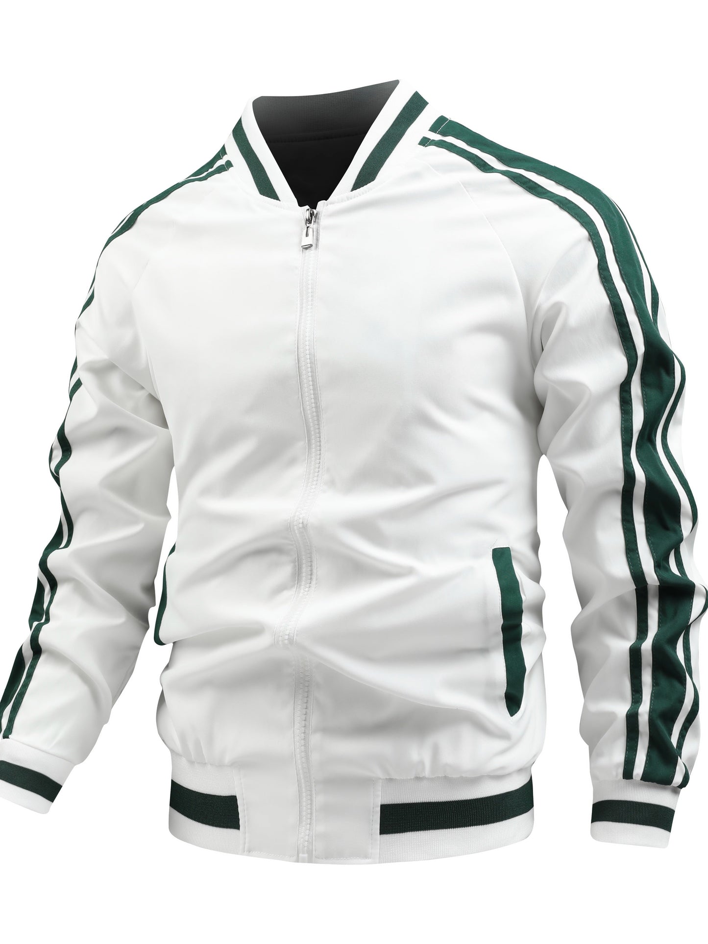 Damen Jacke Regular Fit Lila Streifen Reißverschluss Sportlich Weich Warm Alltag Freizeit Übergang