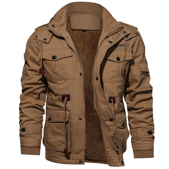 Herren Kapuzenjacke Regular Fit Warm Gefüttert Übergangsjacke Freizeit Outdoor